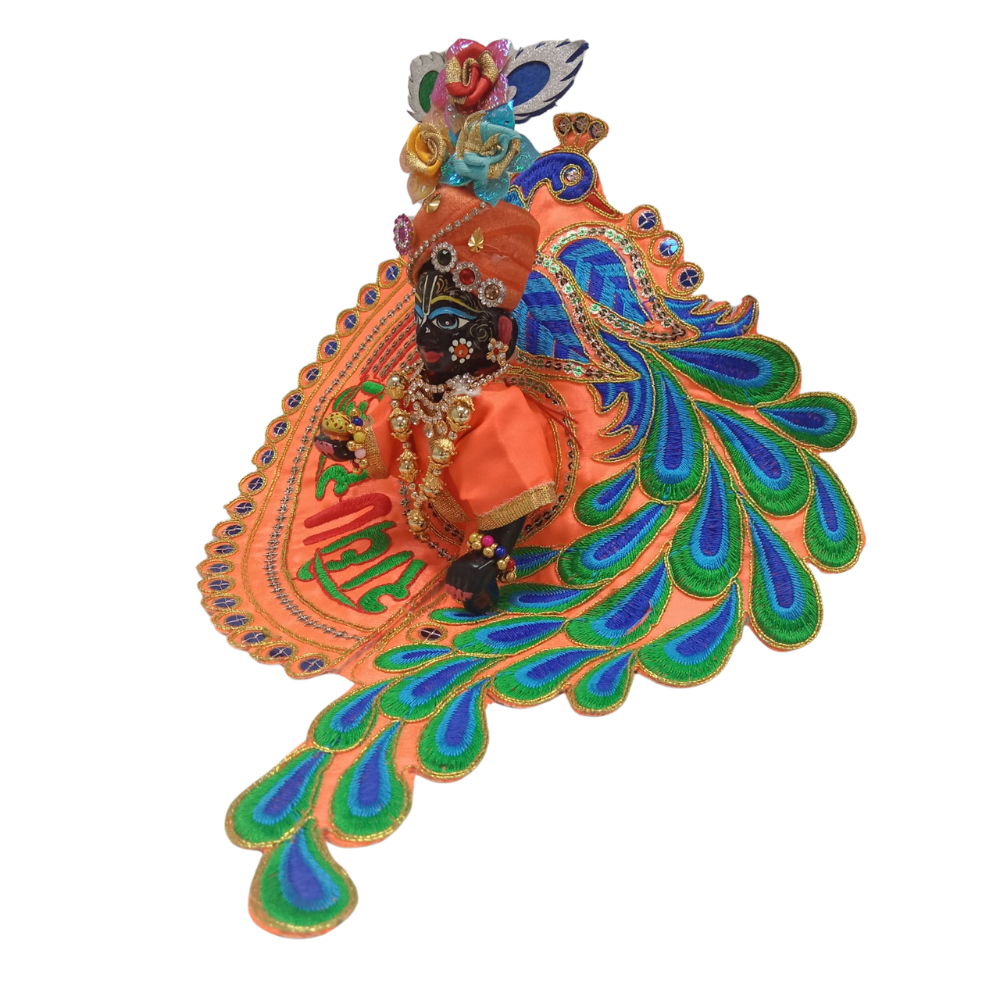 Laddu Gopal Designer Dress | Laddu Gopal Orange Poshak | Kanha Ji Dress | Size 1