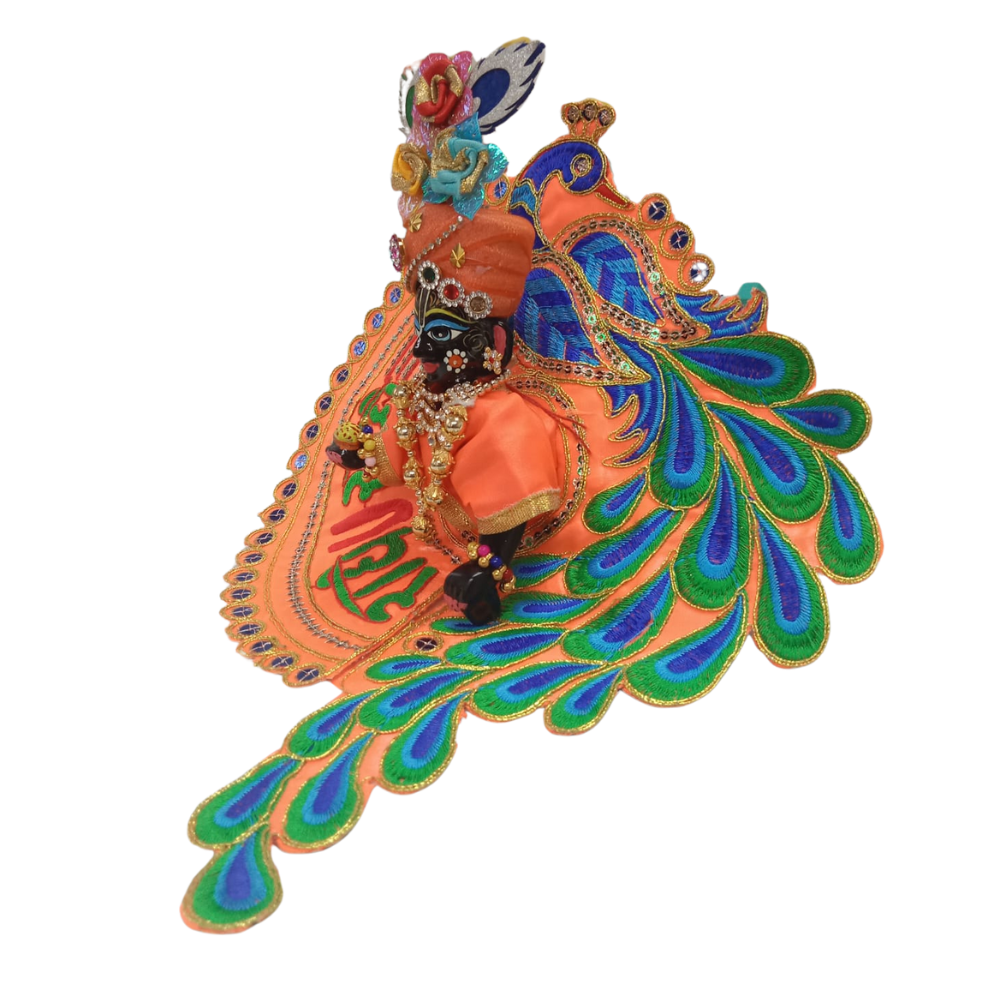 Laddu Gopal Designer Dress | Laddu Gopal Orange Poshak | Kanha Ji Dress | Size 1