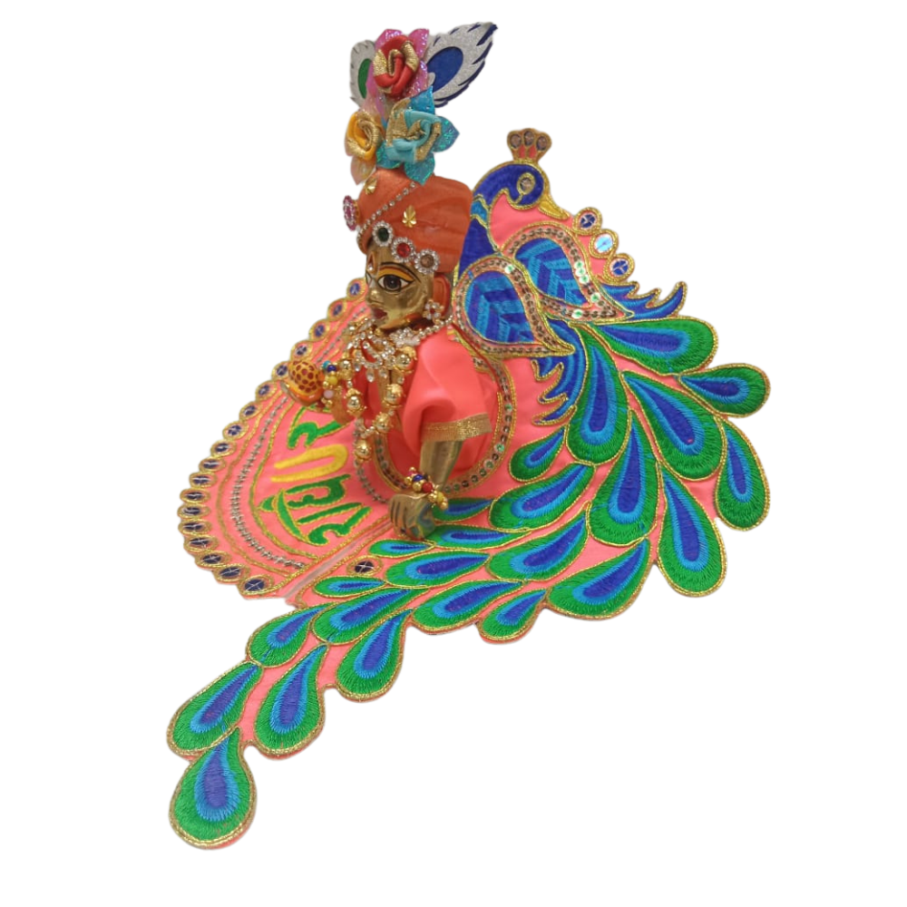 Laddu Gopal Designer Dress | Krishna Dress | Peach Color Dress | Size 5