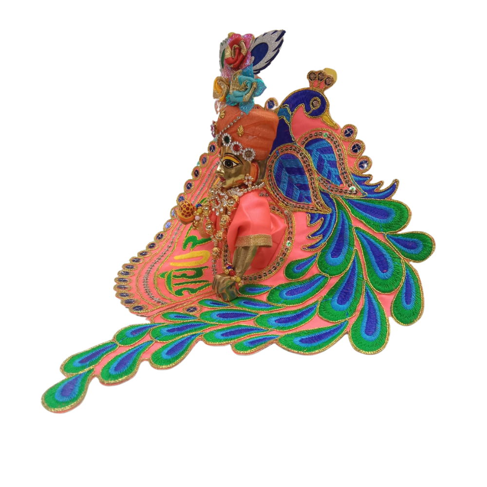 Laddu Gopal Designer Dress | Krishna Dress | Peach Color Dress | Size 5