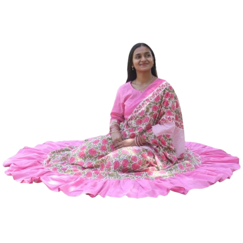 best pink cotton gopi dress removebg preview