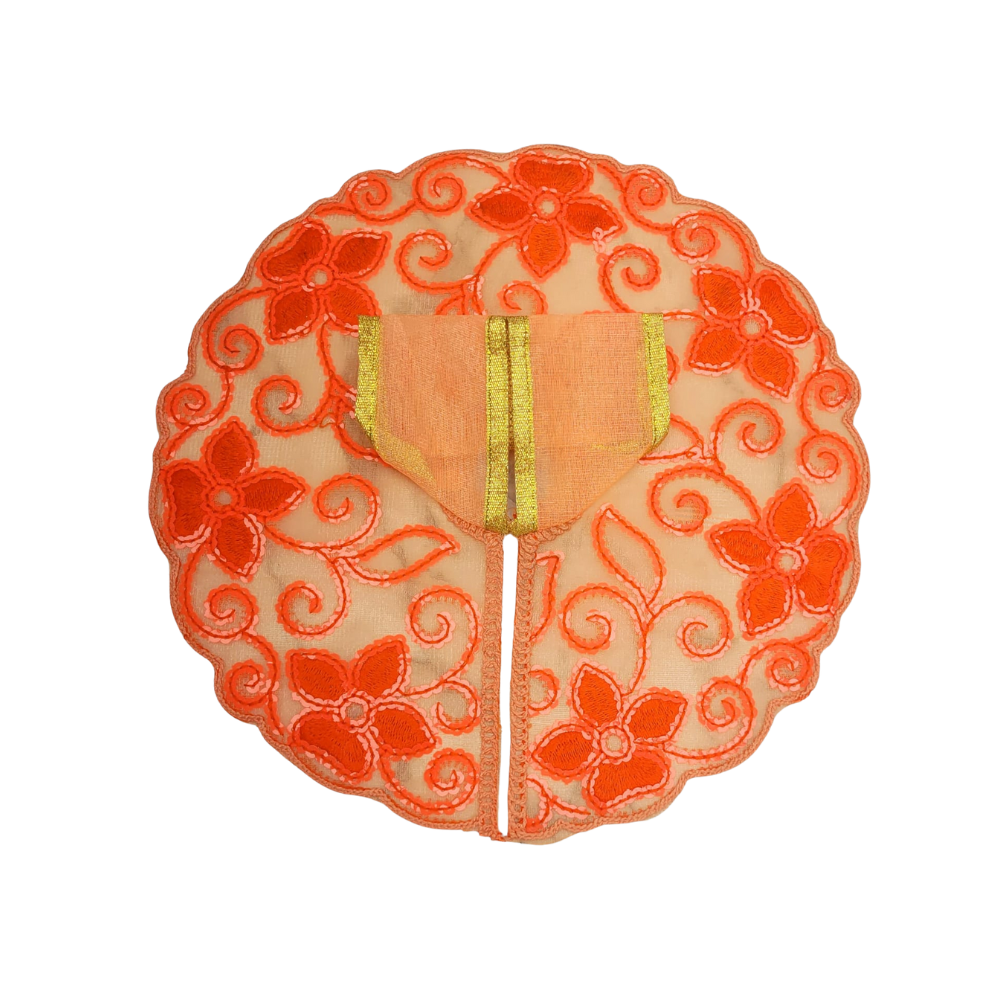 Laddu Gopal Embroidered Poshak | Designer Dress | Orange Color Dress