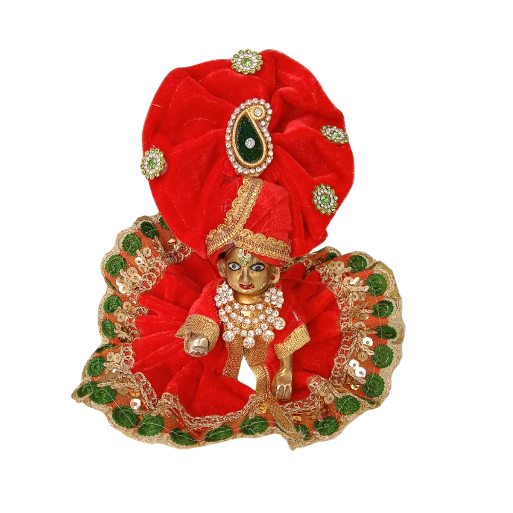 Laddu Gopal Red Dress
