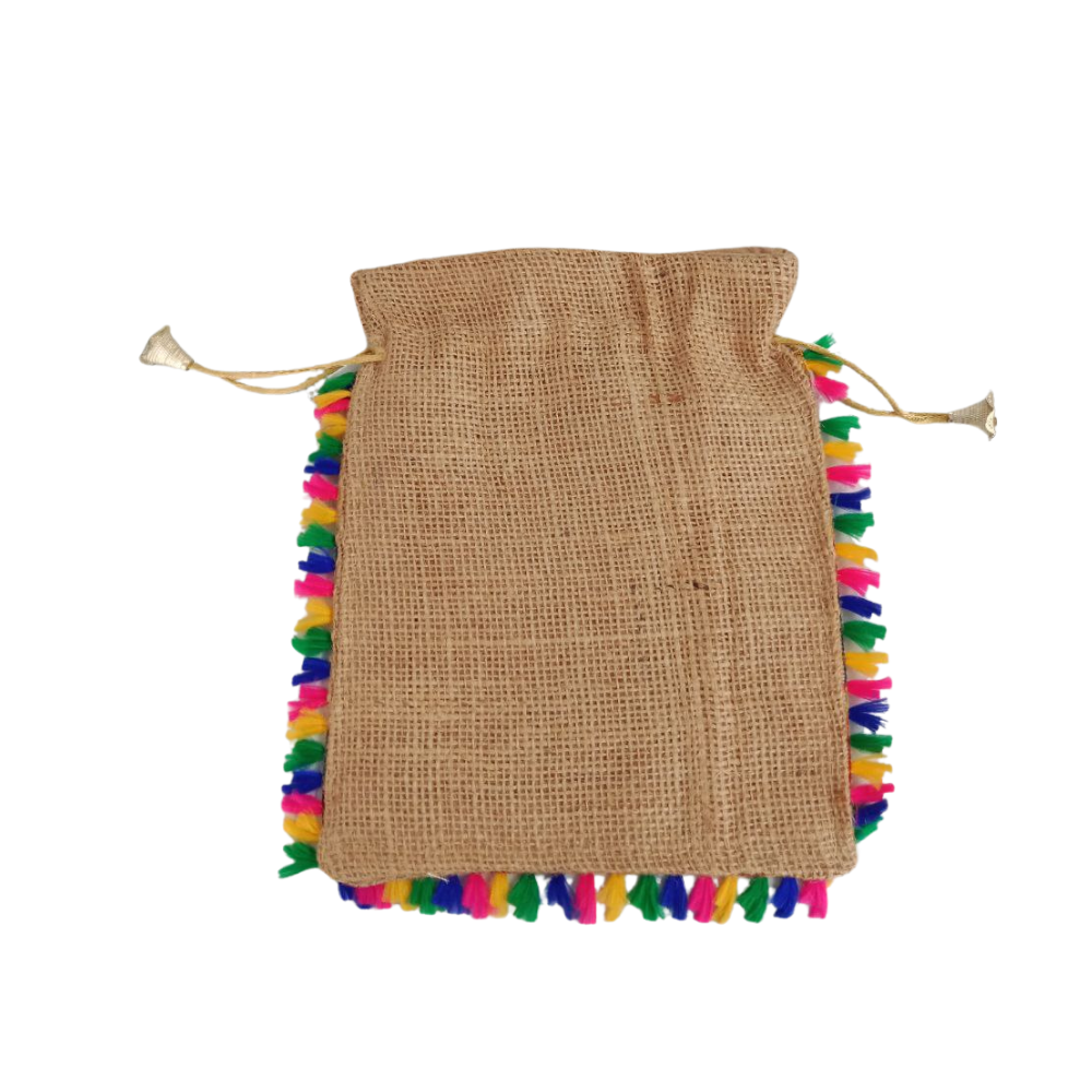 Mahashringar multicolor tassels Design Bag | Jute Bag | Potli