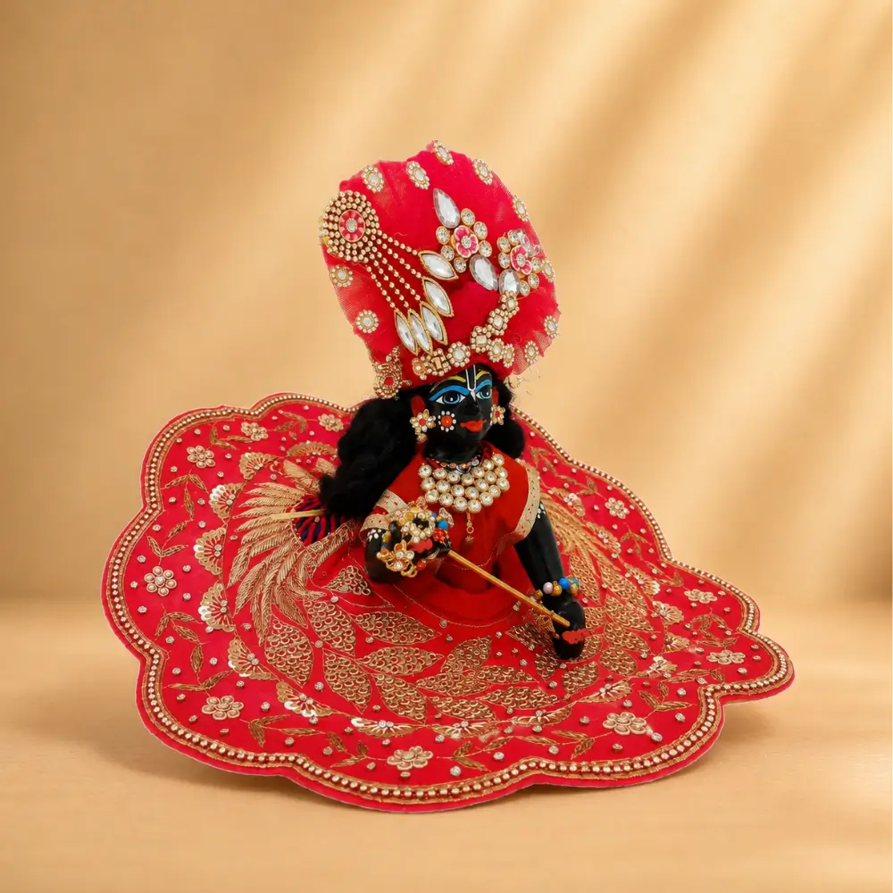 handmade red laddu gopal designer dress