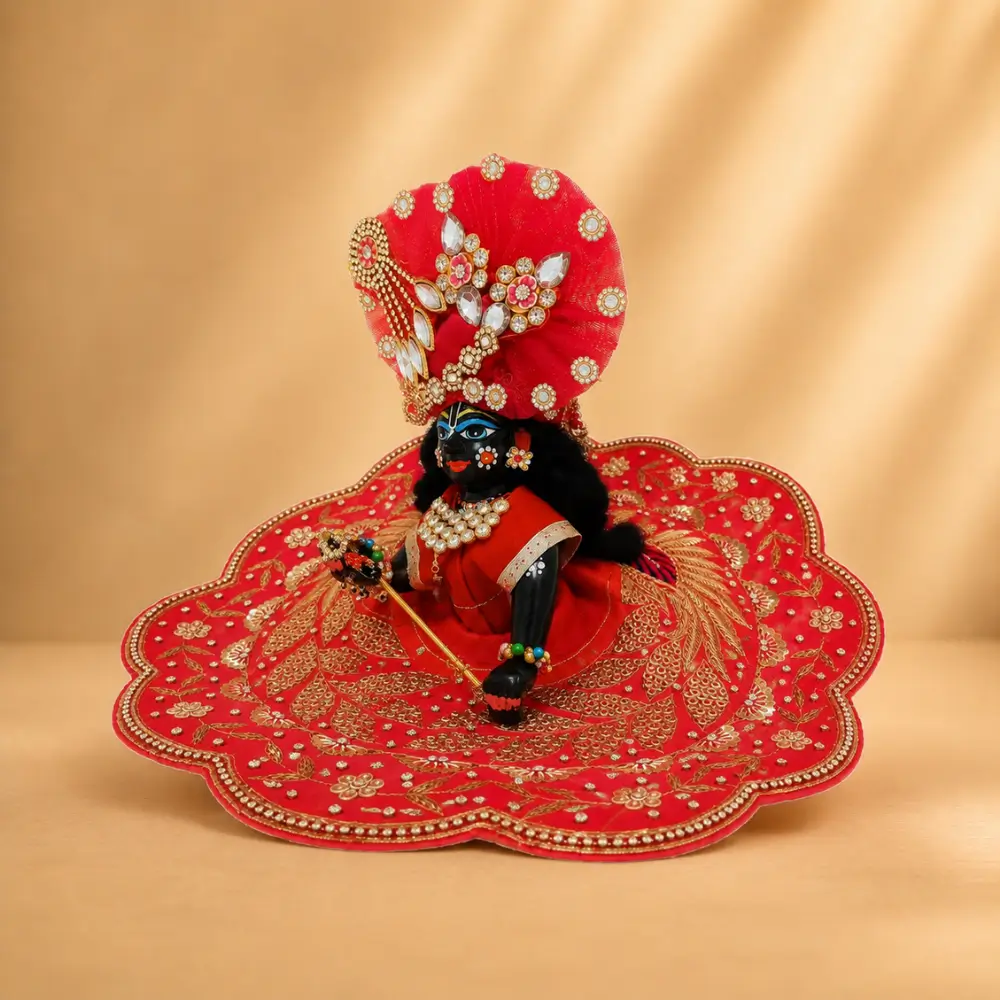 premium red laddu gopal designer dress