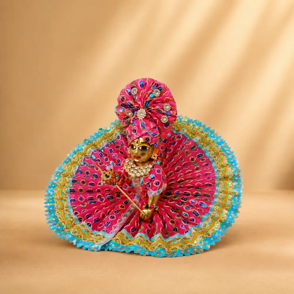 laddu gopal premium bandhani poshak with pagdi