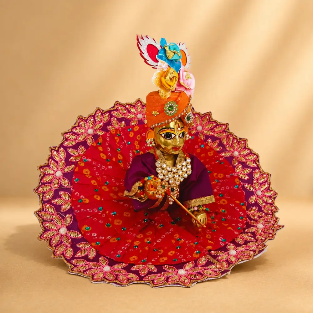 laddu gopal designer red poshak