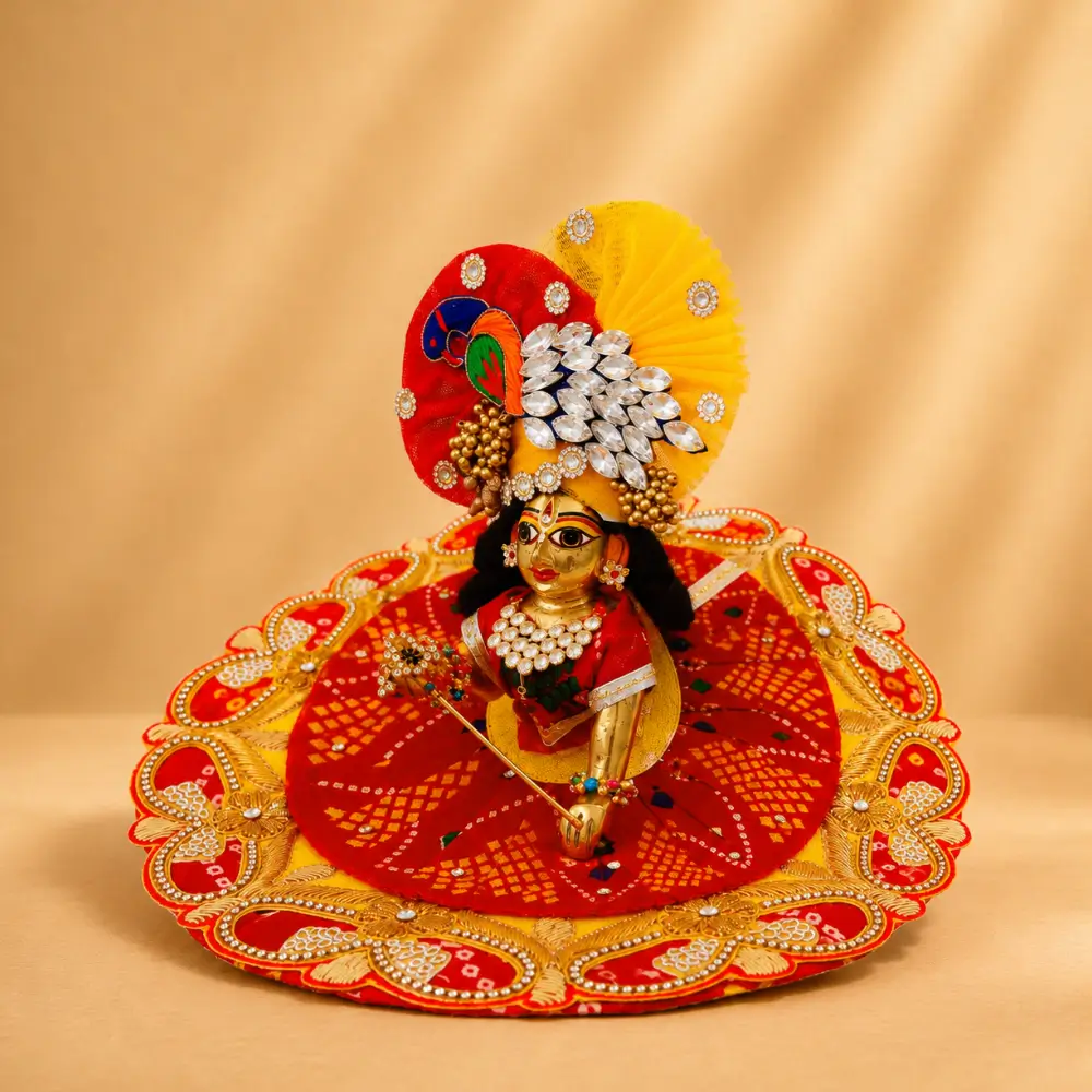 kanha red yellow festival poshak handmade