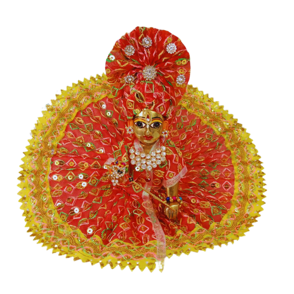 Laddu gopal peach dress
