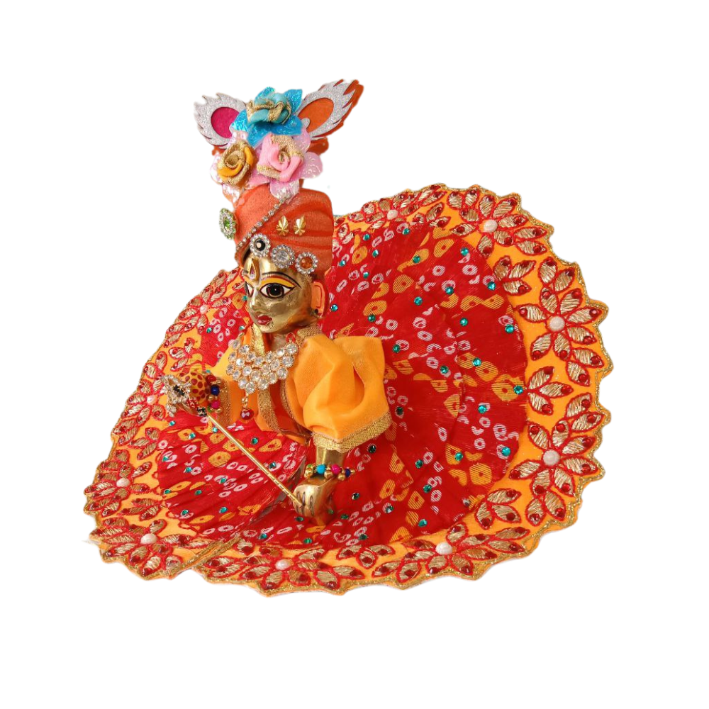 Laddu Gopal Flower Design Dress | Kanaha Ji Yellow Dress | Size- 5 ,2 , 0