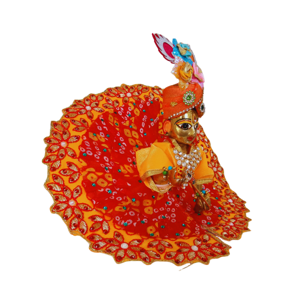 Laddu Gopal Flower Design Dress | Kanaha Ji Yellow Dress | Size- 5 ,2 , 0