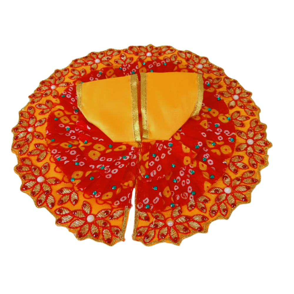 Laddu Gopal Flower Design Dress | Kanaha Ji Yellow Dress | Size- 5 ,2 , 0