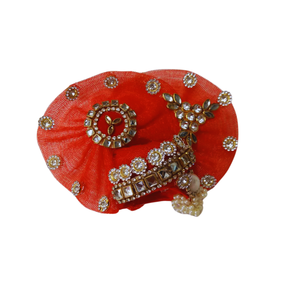 Laddu gopal Pink Dress With Mukut and Patka | Heavy Work Dress | Size- 2, 4, 5