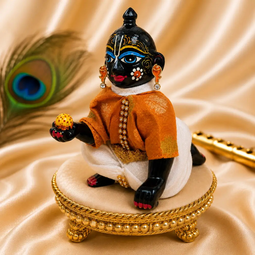 Laddu Gopal Earrings Fish Design in Thakur Ji Shringar