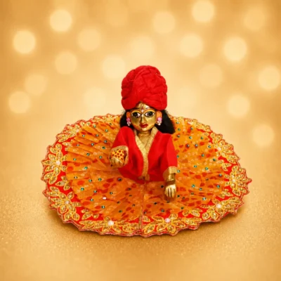 laddu gopal red safa on kanha ji