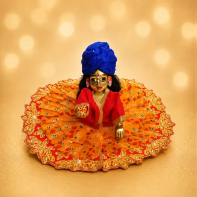 laddu gopal blue safa on laddu gopal