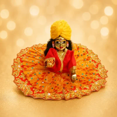 laddu gopal yellow safa on kanha ji