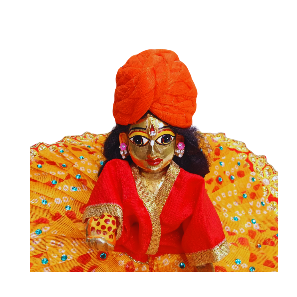 Kanha ji Pagdi, Orange Color Mukut (3)