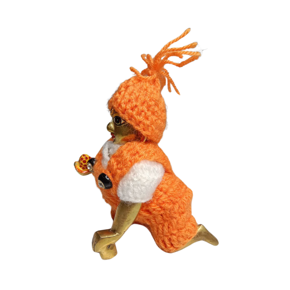 Laddu Gopal Winter Dress , Orange Color (1)