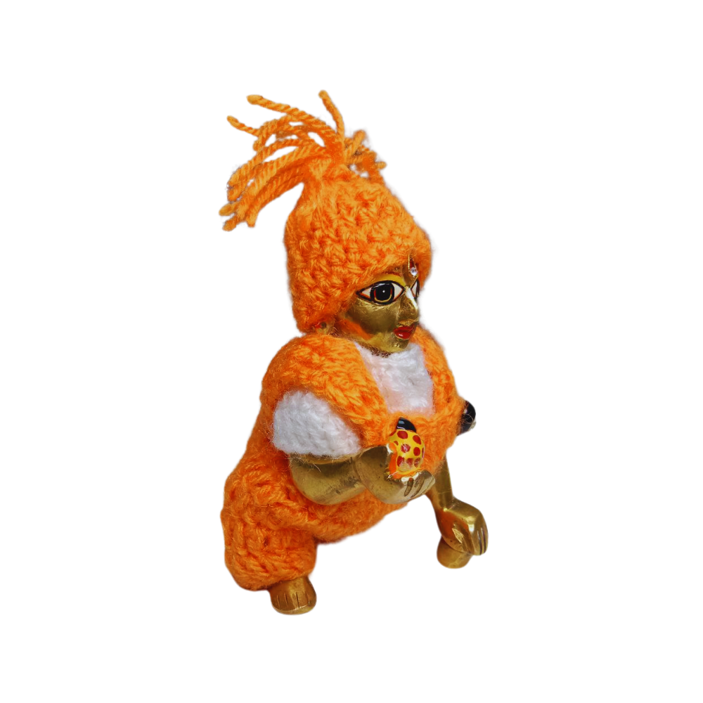 Laddu Gopal Winter Dress , Orange Color (2)