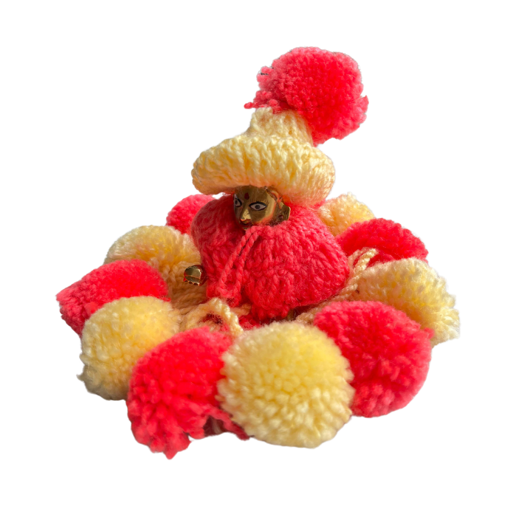 Laddu Gopal WOOllen Dress with Cap and Pink Color Dress Size 2 (1)