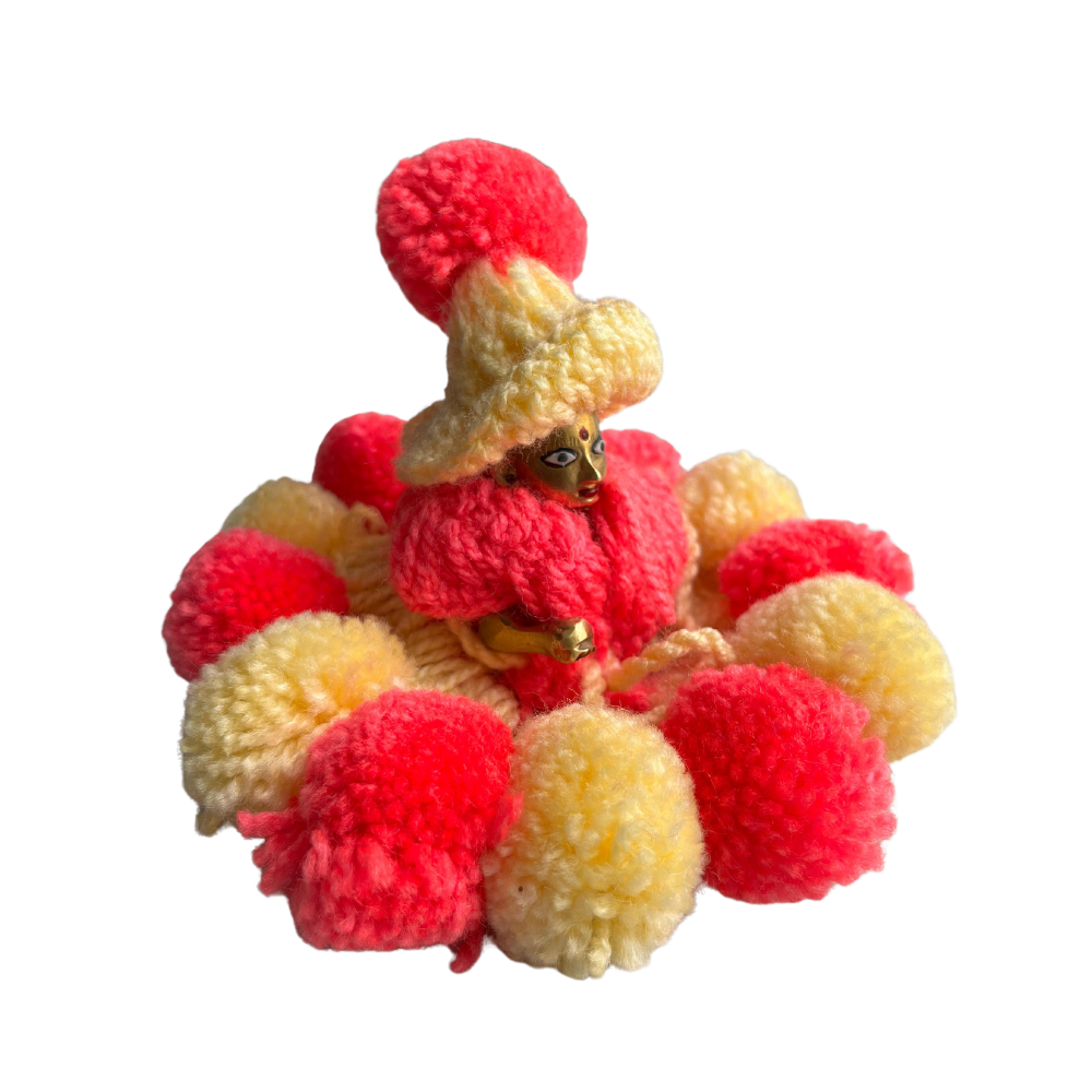 Laddu Gopal WOOllen Dress with Cap and Pink Color Dress Size 2 (2)