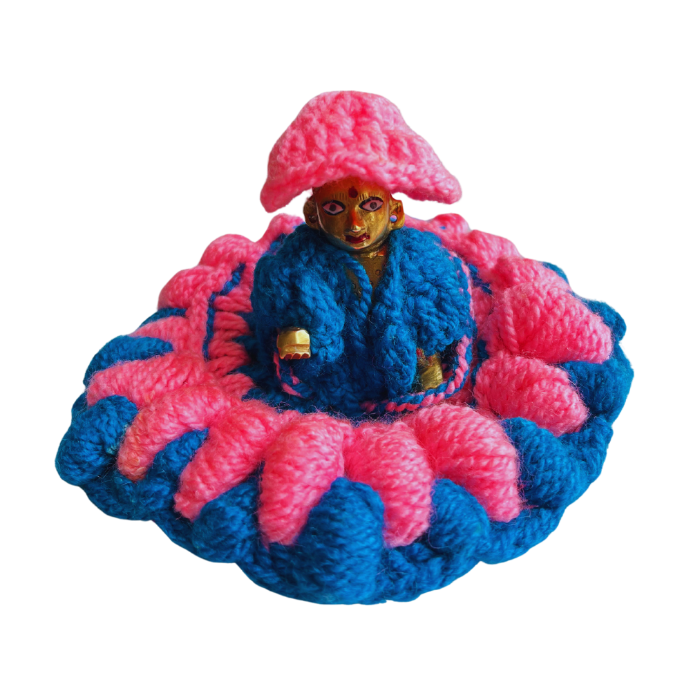 Sky Blue and Pink Color Dress