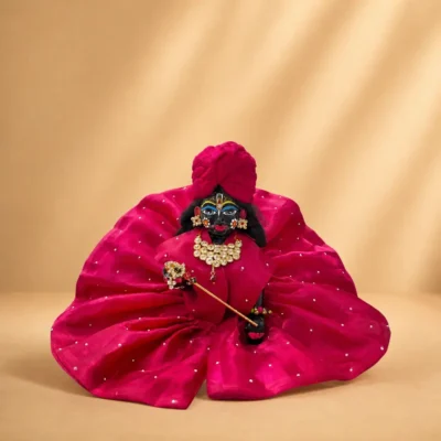 handmade rani pink laddu gopal poshak