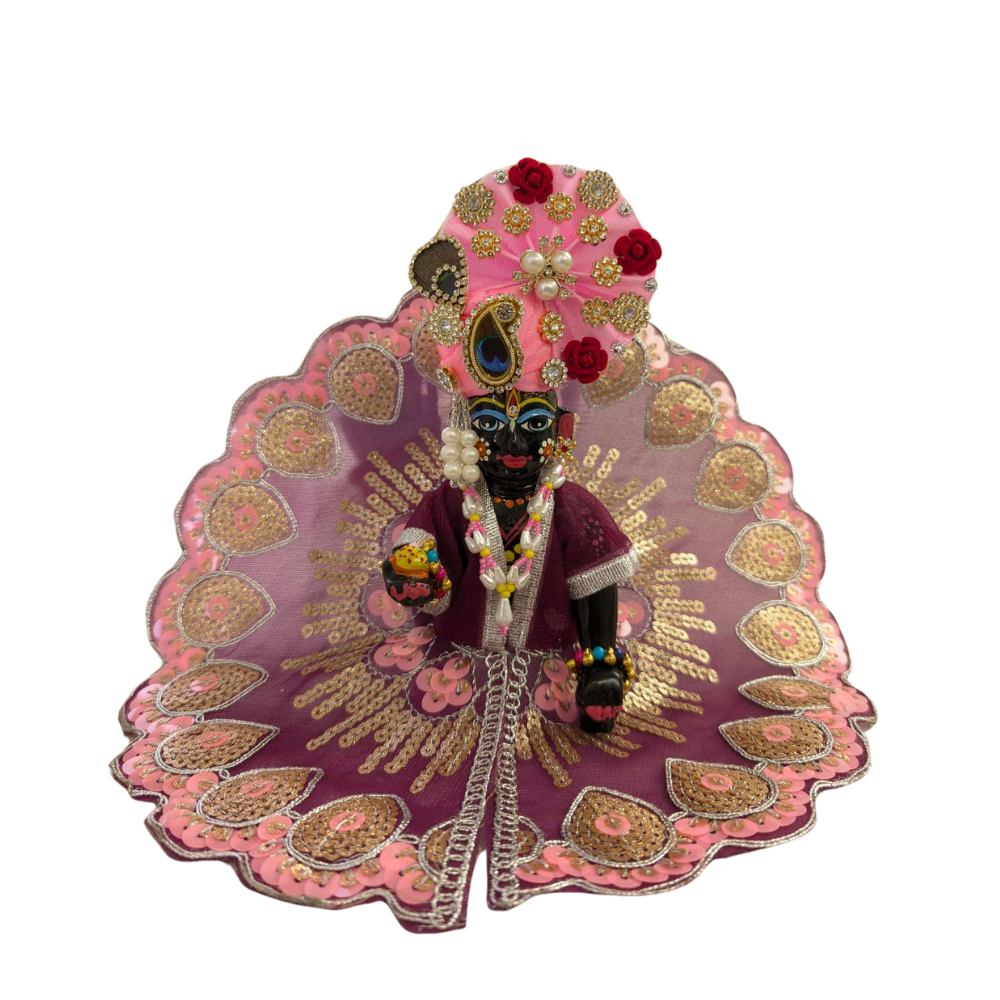 Laddu Gopal Purple Dress