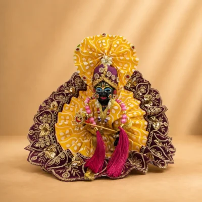 yellow maroon laddu gopal designer dress