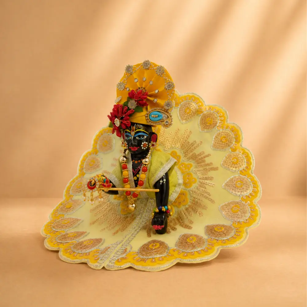 mahashringar yellow laddu gopal designer poshak