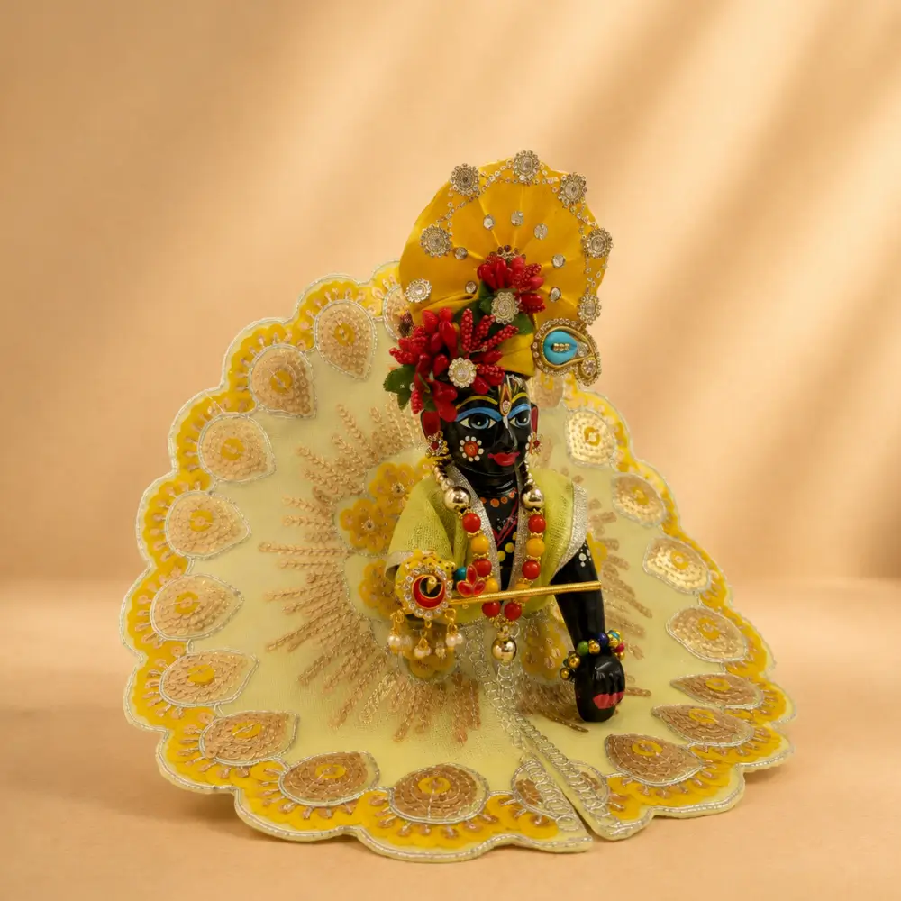 yellow laddu gopal designer poshak