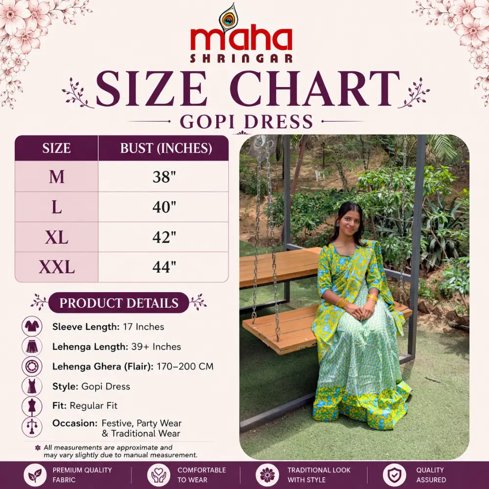gopi dress size chart