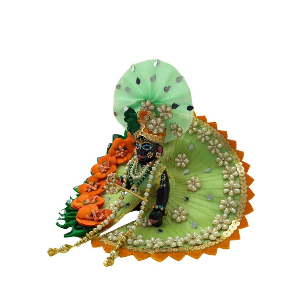 Laddu Gopal Green Dress
