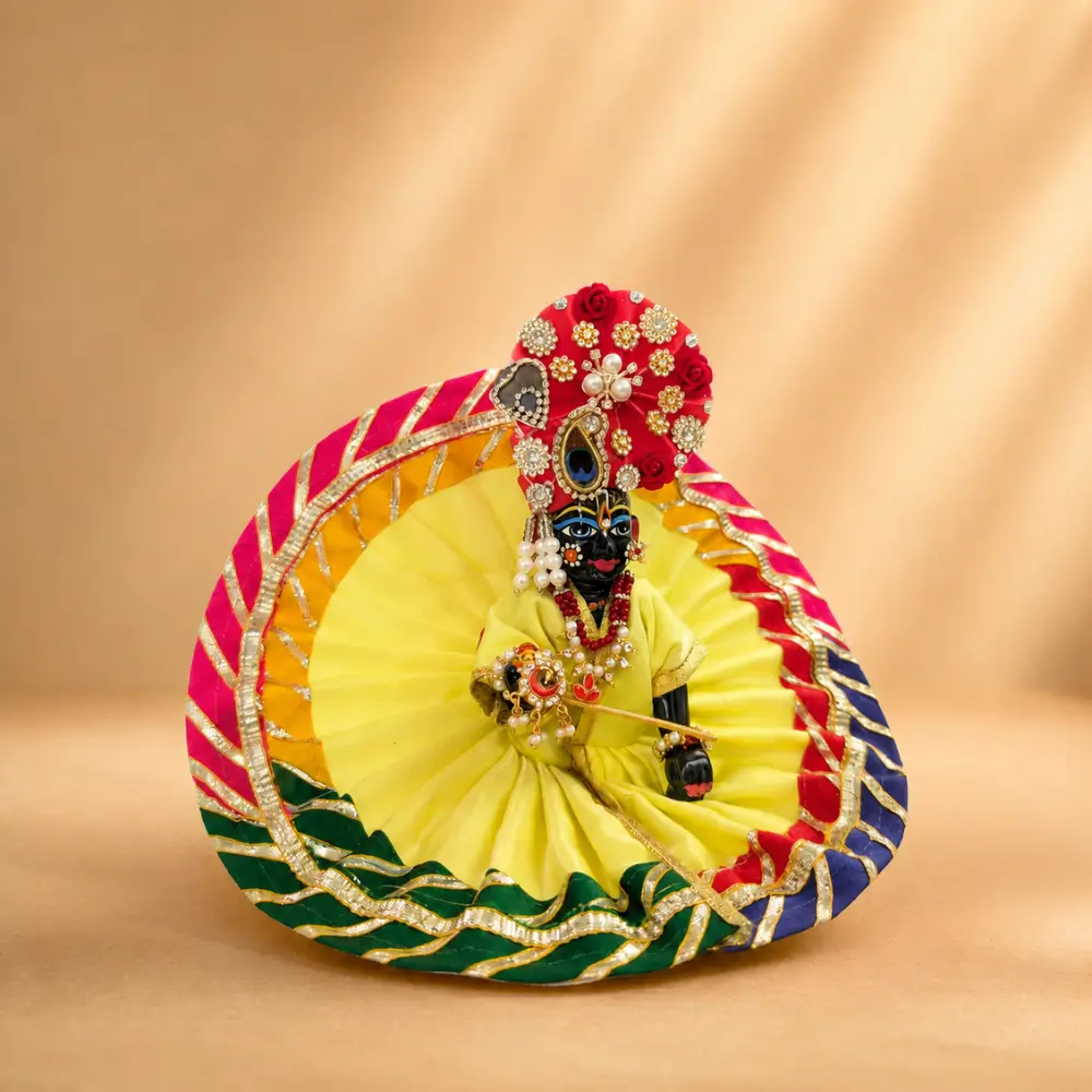 designer yellow laddu gopal dress