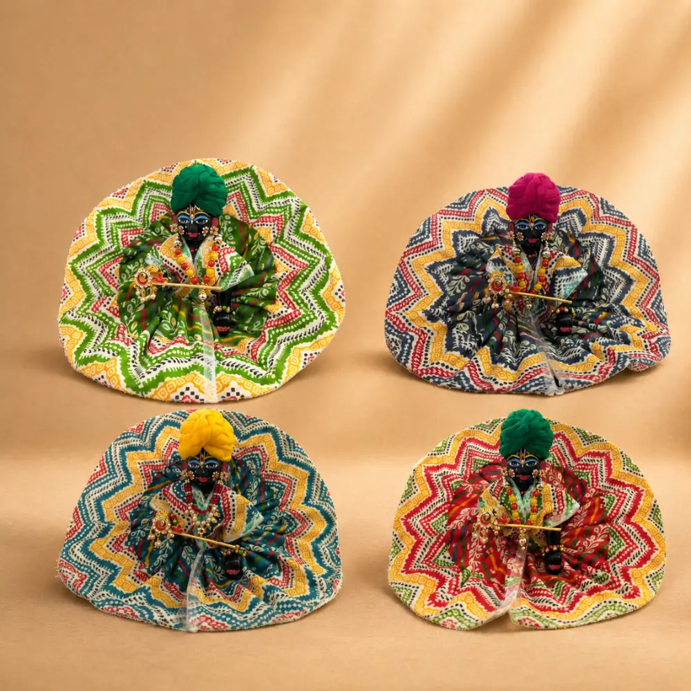Multicolor Cotton Printed Laddu Gopal Dress – Traditional Designer Poshak