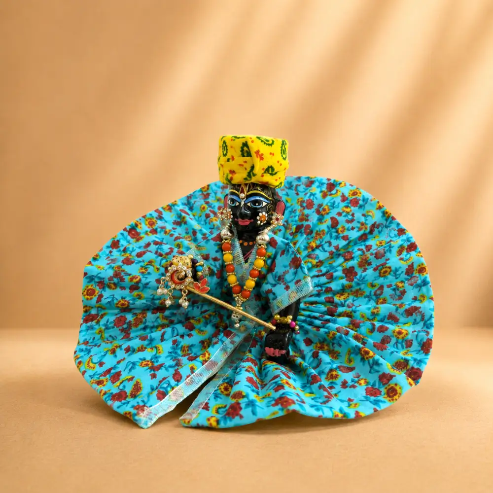 Blue Handmade Cotton Krishna Poshak