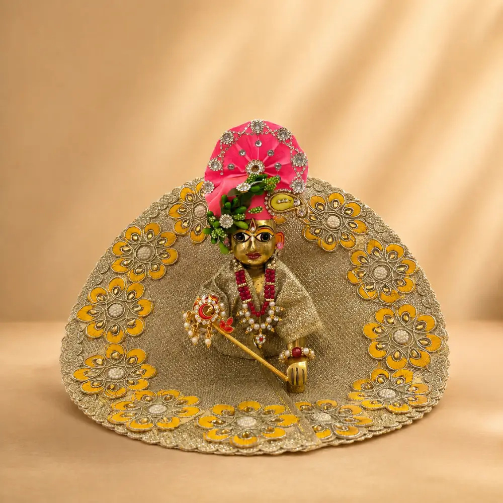 designer yellow laddu gopal dress