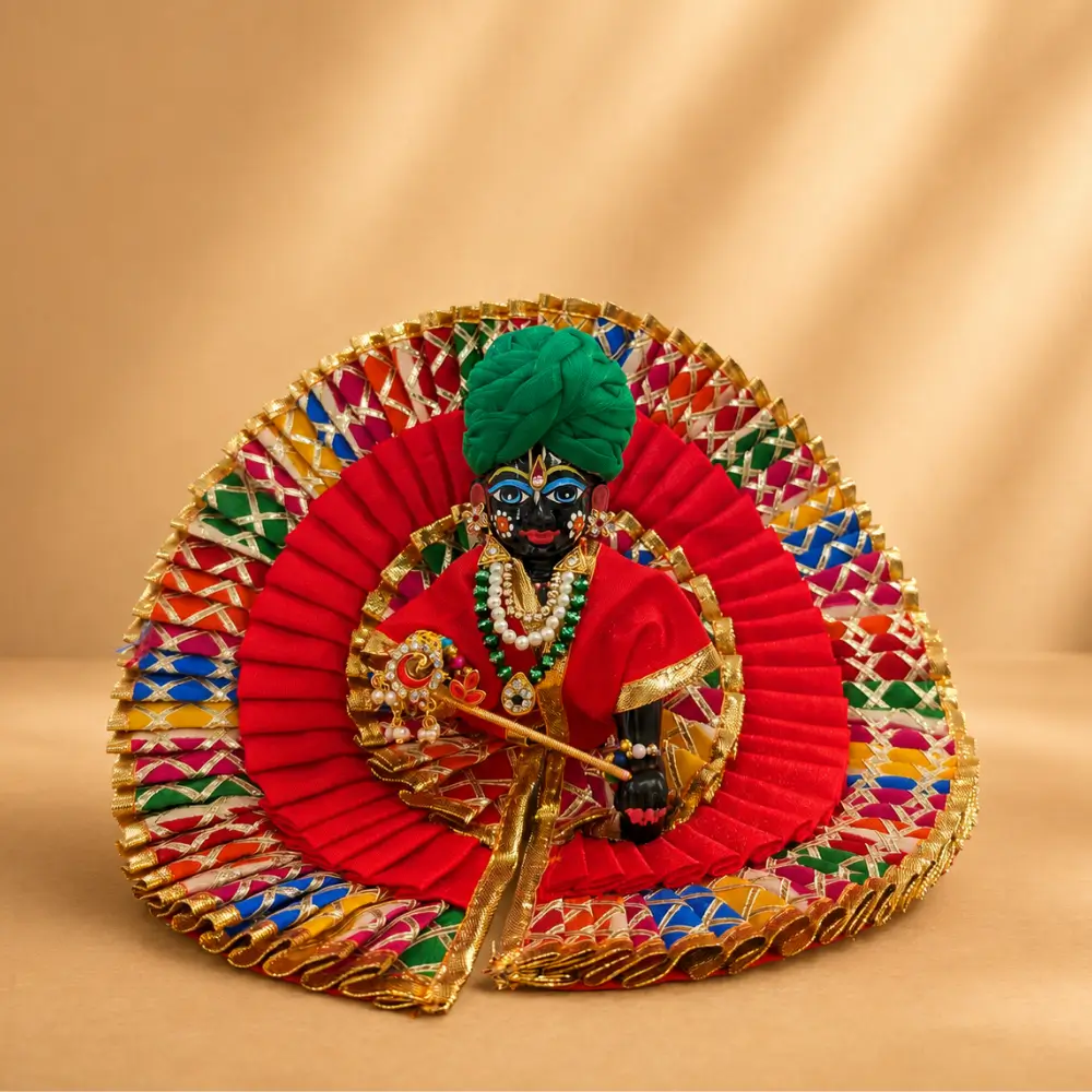 designer red laddu gopal dress