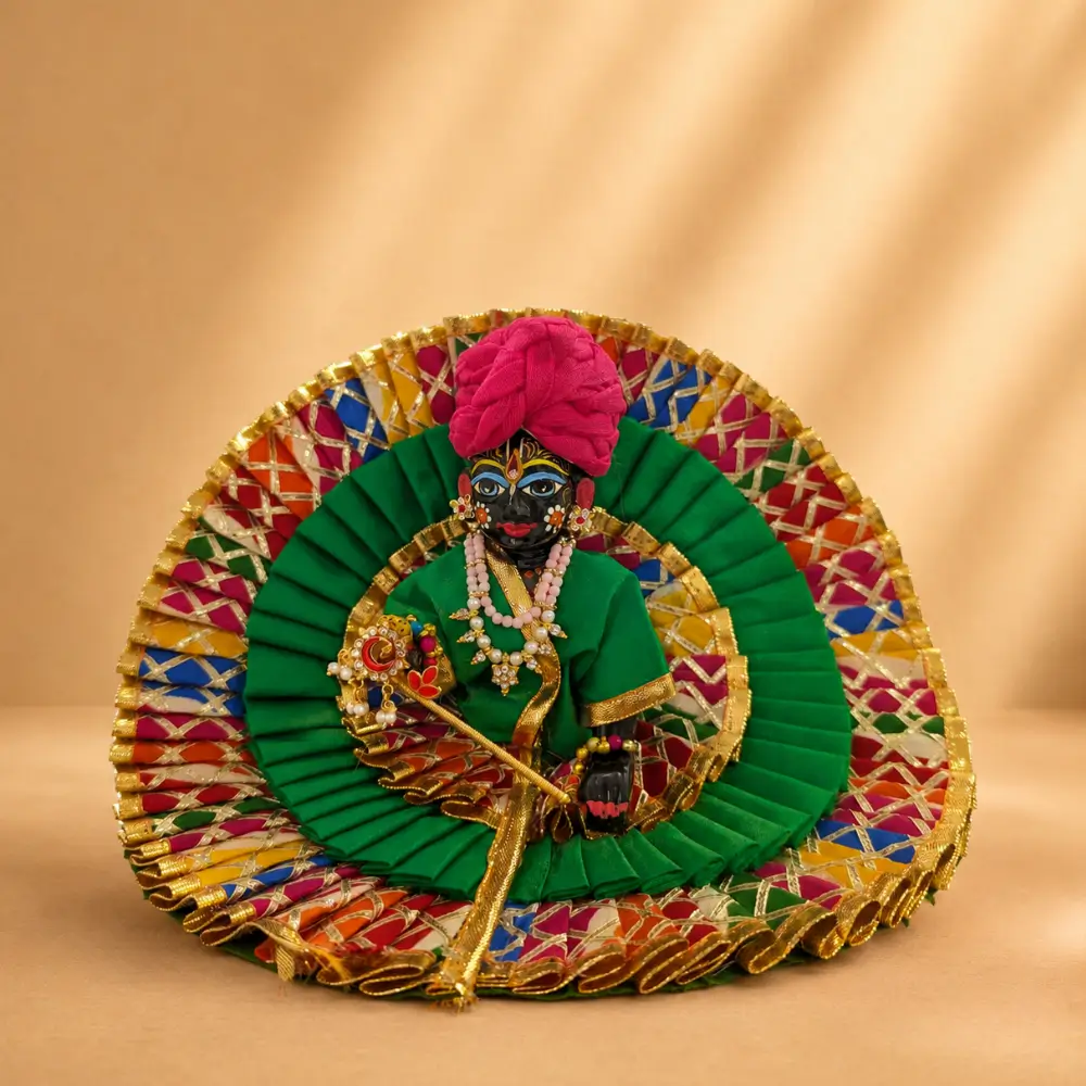 designer green laddu gopal dress