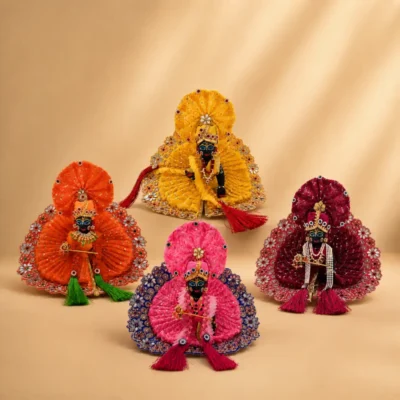 laddu gopal designer dress set multicolor