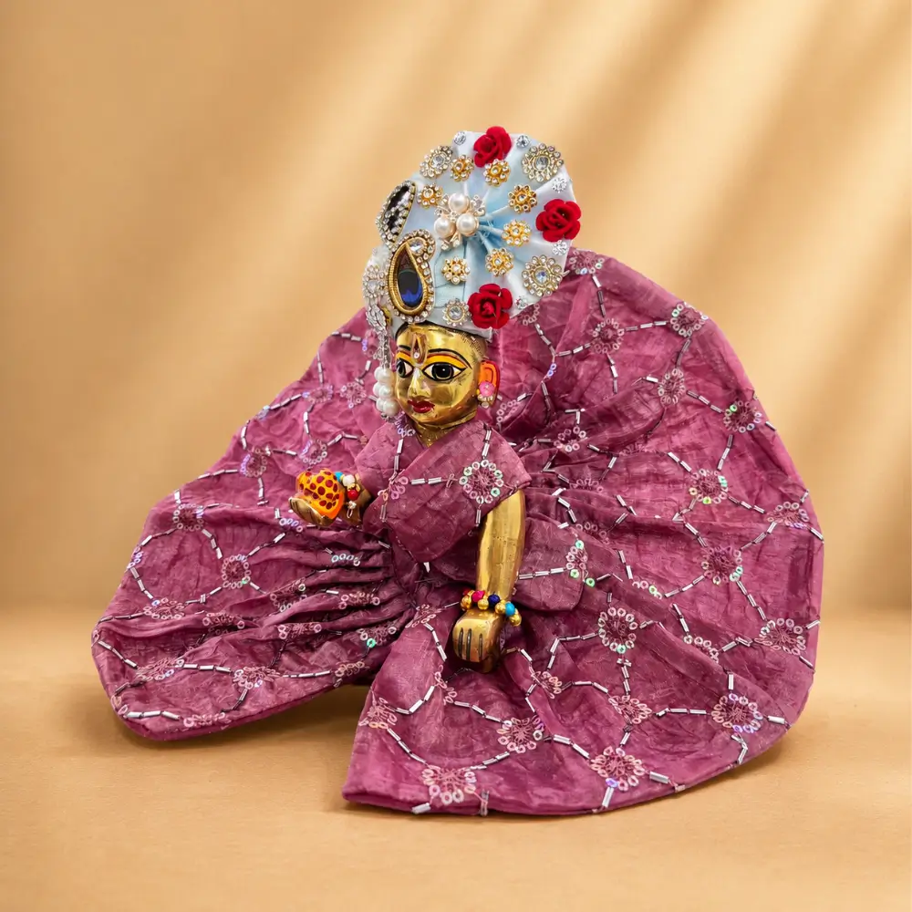 dusty purple laddu gopal poshak