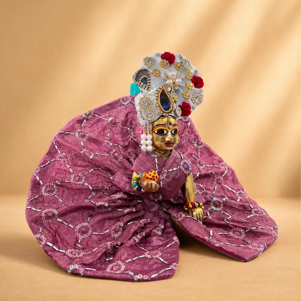 designer dusty purple laddu gopal dress