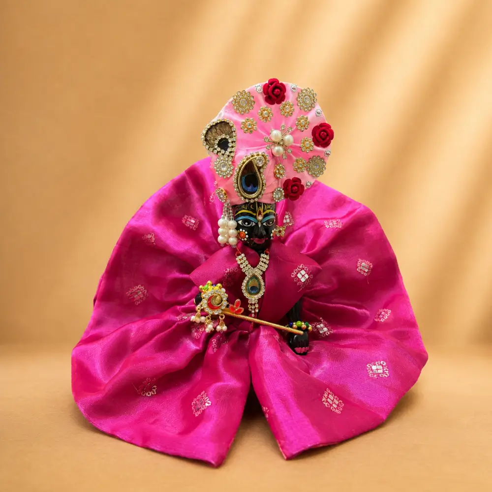 designer rani pink laddu gopal dress