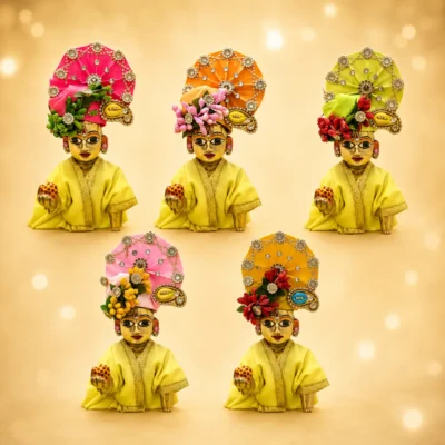laddu gopal designer mukut floral color collection