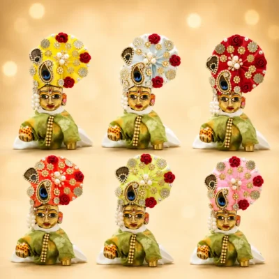 laddu gopal designer mukut rose floral collection