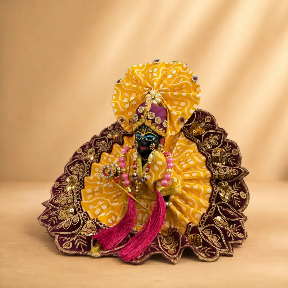 yellow maroon laddu gopal designer