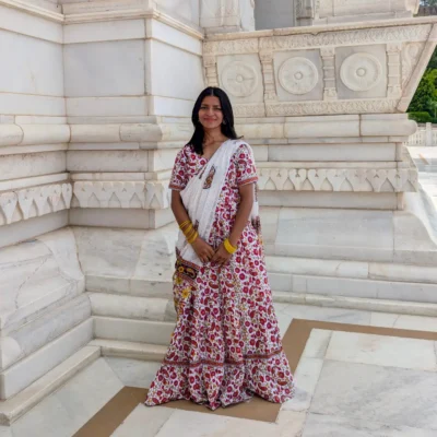 Traditional Cotton Gopi Dress for Women Radha Dress Front View