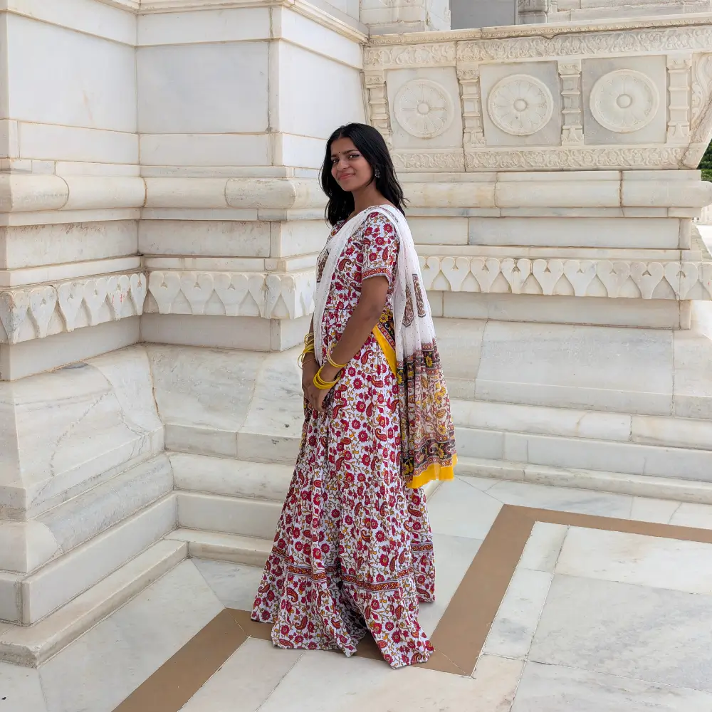 Gopika Dress in Cotton Fabric – Vrindavan Style Radha Outfit for Women